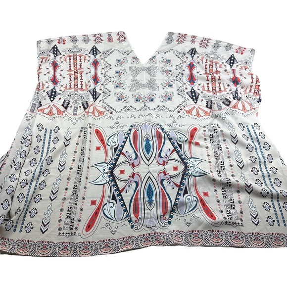 BOSTON PROPER SANTA FE KIMONO PONCHO‎ TUNIC DUSTER TOP BOHO COVER UP M - Picture 5 of 5